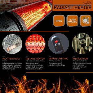 เครื่องทำความร้อนอินฟราเรดติดผนังสำหรับภายนอกอาคาร ราคาโรงงานขายส่ง - Product Image 5