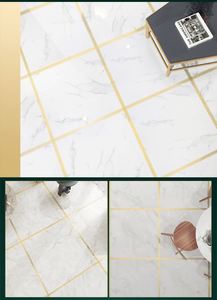 Self-adhesive Wall <b>Tile</b> - Waterproof Seam Floor Decoration with Gilt Lines Wear-resistant <b>for</b> Living Room/<b>Bathroom</b> - Product Image 4