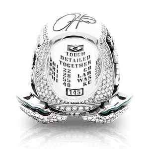 Новое чемпионское кольцо Филадельфия Эглз 2025 года, из натурального камня и сплава, европейско-американский трансграничный мужской крупный кольцо - Product Image 4