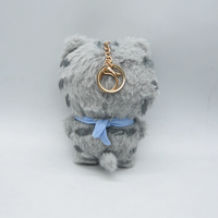 Porte-clés personnalisé OEM Uyeah, accessoires en coton, logo brodé, adorable mini-porte-clés en peluche en forme de chat