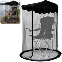 Housse de rangement portable en maille pour chaise pliante, moustiquaire avec fermeture éclair et auvent solaire pour camping, pêche, jardin