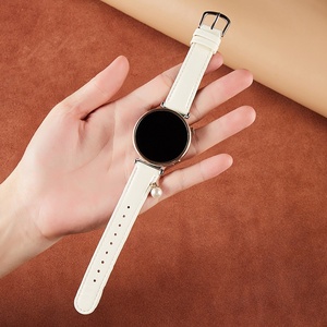 Bracelet de montre Lionorm Fashion en cuir pleine fleur verni avec perles pour femmes, 18 mm, à dégagement rapide, bracelet de remplacement pour montre connectée - Product Image 4