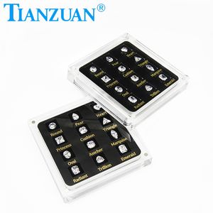 Caja de Herramientas de exhibición de piedras preciosas sueltas, 12 formas de zirconia cúbica, juego Maestro de pruebas de diamante, piedra cz - Product Image 3