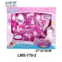 LASIVE TOYS Ensemble de jeu de salon de beauté pour filles, jouet d'imitation, déguisement de princesse, maquillage et coiffure, jouets de jeu de rôle en ABS non toxique pour tout-petits