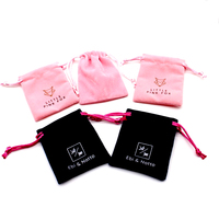 Pochettes en velours avec Logo brodé et cordon de serrage, sac personnalisé avec logo, doublure en satin, sac en velours pour bijoux