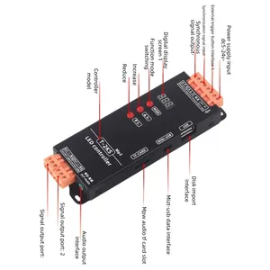 Contrôleur de boîte lumineuse dynamique LED pleine couleur, logiciel T2KS, balayage de flux 1903, programmable, bande lumineuse LED colorée 2812, Lededit - Product Image 5