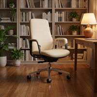 Chaise de bureau réglable en hauteur, chaise de direction luxueuse et contemporaine en cuir, chaise de patron