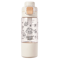 Fuquan Cute Bear Double Drink Plastic Cup New Style Water Cup for Girls Large Capacity Drop-Resistant Hot Thermal Insulation