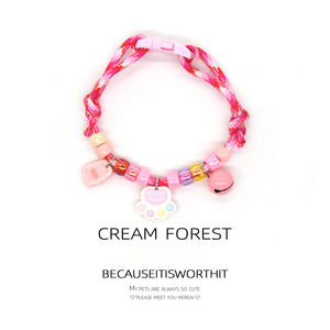 Collier de collier de chien chat anneau de cou cloche empreintes mignonnes cloche simple collier réglable coloré - Product Image 3