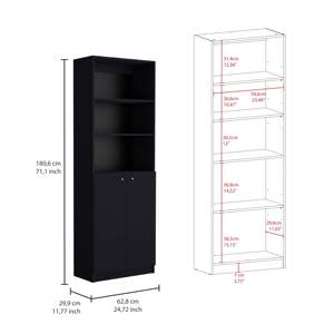 Librería moderna de 2 puertas DB Home, unidad de almacenamiento contemporánea con puertas dobles y estantes de varios niveles para el hogar, la Oficina o el dormitorio - Product Image 2