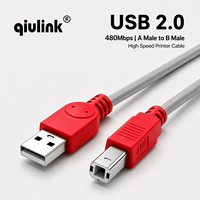 Cable de Impresora USB 2.0 de Alta Velocidad Qiulink, Macho A a Macho B, 480 Mbps, Cable de Datos para Escáner HP, Canon, Epson