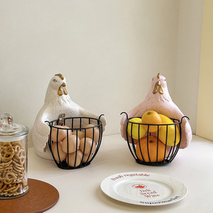 Cesta para Frutas y Verduras Hug Chicken, Cesta de Almacenamiento Giratoria de Hierro Desmontable, Cesta de Almacenamiento, Cesta para Guardar Frutas - Product Image 1