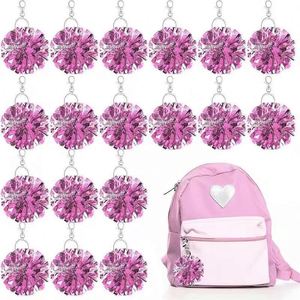 Mini Pompones Rosa y Morado para Equipos de Animación, Pompones para Animadoras, Llavero con Pompones para Mochila, Adorno para Bolsa - Product Image 5