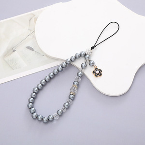 Chaîne de téléphone portable en fer perlé Xiaoxiangfeng, pendentif motif fleur Xiaohua, cordon de protection anti-chute perlé pour femme, cadeau de fête - Product Image 3