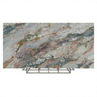 Dalle en pierre frittée Premium anti-rayures 12 mm, rose-vert, toutes saisons, 1800x3600 mm, brillante, moderne, pour salle de bain, salon, hall