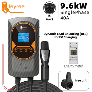 Feyree 9.6kW NACS EV Charger 40A Single Phase Home Wallbox with DLB <b>WIFI</b> APP Control with RFID Card for Home Garage Charging - Product Image 1