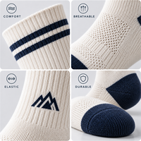 Chaussettes de sport personnalisées avec logo, chaussettes athlétiques rayées vintage, chaussettes en coton respirant tricotées, fabricant OEM ODM, marque privée