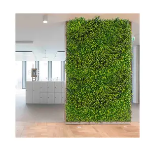 pq80若佩人造悬挂塑料植物绿草3D墙板黄杨木树篱背景丛林墙