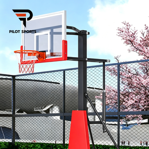 PILOTSPORTS Panier de <span class=keywords><strong>basket</strong></span> portable réglable en hauteur, support robuste pour adultes, entraînement et compétition - Product Image 3