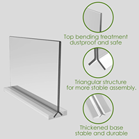 Support de signalisation en acrylique en forme de T, simple face, A4/A5/A6, support d'affichage horizontal en acrylique personnalisé