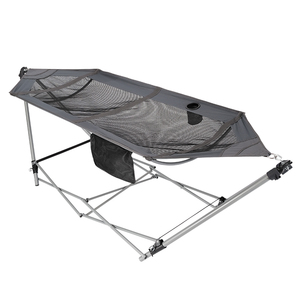 Hamaca portátil ondulada para exteriores, con soporte <span class=keywords><strong>de</strong></span> acero para ahorro <span class=keywords><strong>de</strong></span> espacio, incluye estuche <span class=keywords><strong>de</strong></span> transporte portátil, silla para desierto - Product Image 1