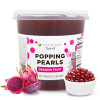 Perles éclatantes de fruit du dragon de qualité supérieure pour bubble tea, 7 lb, rose foncé, durée de conservation de 18 mois, prêtes à consommer TeaZone