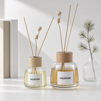 Bouteille diffuseur à roseaux en verre transparent 100ml 200ml, très vendue, conteneur vide pour parfum d'intérieur, logo personnalisé