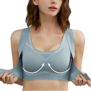 도매 사용자 정의 로고 여름 여성의 오픈 프론트 클로저 브래지어 없음 스틸 링 푸시 업 와이어 프리 솔리드 패턴 수집 로고 - Product Image 1