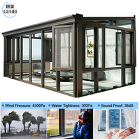 Maisons de construction en verre, entièrement assemblées, moderne, jardin d'hiver