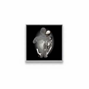 Modern Love Heart Decor: Printed <b>Canvas</b> Artwork - Elegant & Flat Design,WHITE <b>FRAMED</b> <b>CANVAS</b> - Product Image 2