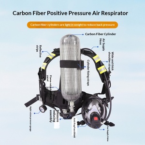 Appareil respiratoire à air à pression positive 6,8 L/30 MPa avec cylindres en fibre de carbone et en acier, pour la lutte contre l'incendie, premiers secours, certifié 3.C/CCS - Product Image 2
