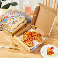 Boîte à pizza en carton ondulé noir sur mesure, résistante à l'huile, résistante à la chaleur, laminage mat, recyclable, jetable, de qualité alimentaire, pliable