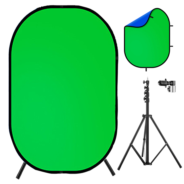 High Quality Blue Green Screen Kit Portable Photography Backdrop Walls Stand Adjustable Photography Backdrop
