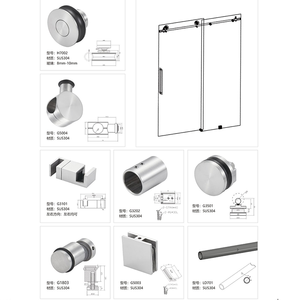 Porte de douche coulissante en verre sans cadre en acier inoxydable moderne de luxe, paroi de douche pour salle de bain <span class=keywords><strong>d</strong></span>'hôtel en coin - Product Image 6