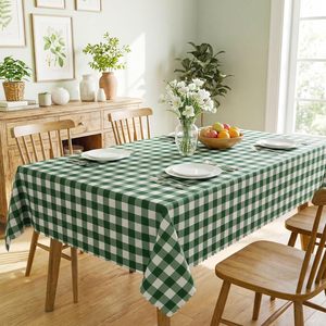 Lot de 3 nappes à carreaux vichy vert et blanc, décorations pour fête de <span class=keywords><strong>golf</strong></span> Masters, 54 x 108 pouces, nappes à carreaux vertes festonnées - Product Image 3