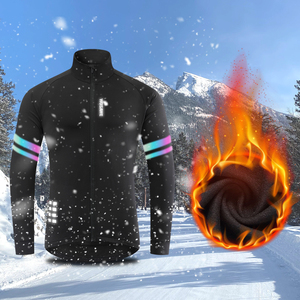 WOSAWE – veste de cyclisme thermique pour <span class=keywords><strong>homme</strong></span>, doublure polaire à manches longues, maillot coupe-vent, vêtements de cyclisme - Product Image 3