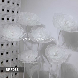DKB Customized Giant White Organza Peony <b>Flowers</b> Handmade Decorative Floral for Wedding Photo Booth Shop Window Merchandising - Product Image 2