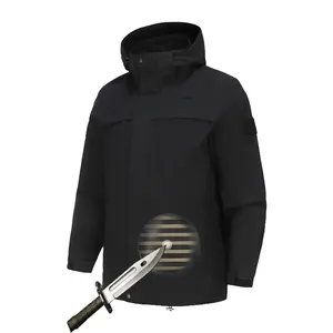 Toptan yüksek kalite kişisel koruma siyah bıçak geçirmez giyim kesim dayanıklı ceket