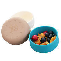 Bols pour tout-petits de forme ronde classique de haute qualité, sans BPA, non toxiques, écologiques, en silicone de qualité alimentaire, lavables au lave-vaisselle, ensemble de bols pour bébé
