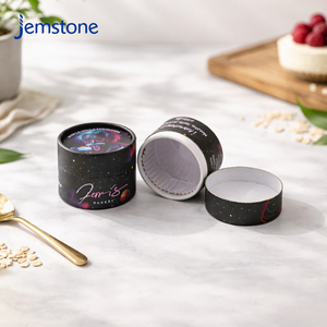 Boîte d'emballage cylindrique en carton kraft biodégradable résistante au four, personnalisée pour gâteaux, biscuits et glaces - Product Image 1