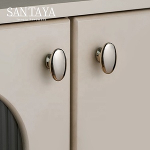 Santaya Solid PVD Nikel-gümüş Pirinç Kulplar Mutfak Dolabı Çekmeceleri Yatak Odası Gardırop Çekmece Topuzları Mobilya Kulpları - Product Image 4