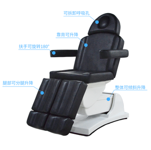 <span class=keywords><strong>Fauteuil</strong></span> de tatouage électrique réglable, table de massage, chaise faciale moderne en cuir PU blanc personnalisable avec 5 <span class=keywords><strong>moteurs</strong></span> et jambes séparées - Product Image 4