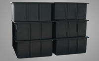 Bac flottant pour ponton de yacht Hisea Marine, rempli de mousse EPS, en PE LLDPE noir, avec charnière, 1200x800x550mm, 500kg/m, garantie 3 ans