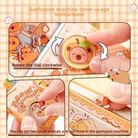 Carnet Gashapon Capybara Mignon Dessin Animé 64K Papeterie Amusante Journal de Poche avec Pages Intérieures Blanches et Bloc-Notes Adhésif
