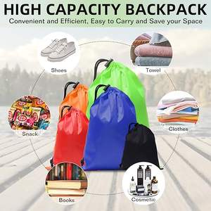 Sac à cordon personnalisé imperméable en nylon pour la gym, les voyages, la randonnée et le shopping - Product Image 3