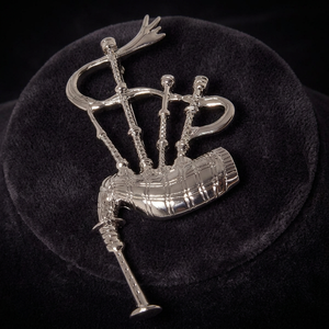 Ho Hunts HH-S argent chardon écossais bugle cornemuse étain kilt broche - Product Image 2
