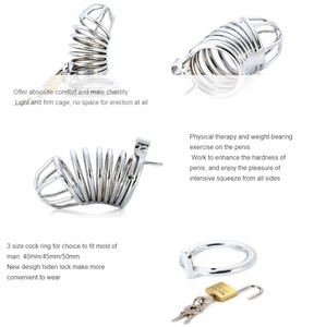 กรงครอบอวัยวะเพศชายสแตนเลส 3 ขนาด สำหรับผู้ชาย ของเล่นทางเพศ - Product Image 6