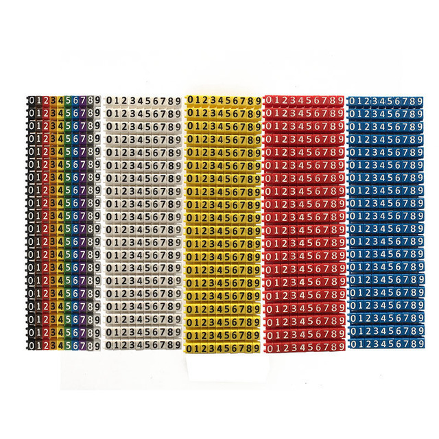POM Plastic Cable Marker Electrical Wire Tags Numbering 0-9 Clip Cable Markers for Utp Cables