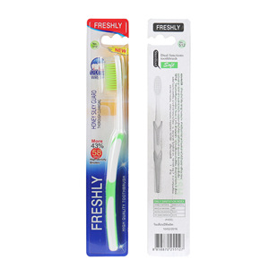 Brosse à dents Freshly, poils souples, manuelle, pour adulte, haute qualité, double fonction - Product Image 3