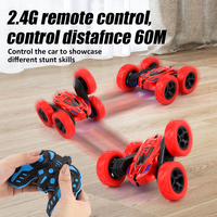 Voiture RC haute vitesse 2,4 GHz, voitures RC à 360 degrés avec éclairage des roues, rapides et capables de faire des retournements, voitures RC acrobatiques 4 roues motrices double face